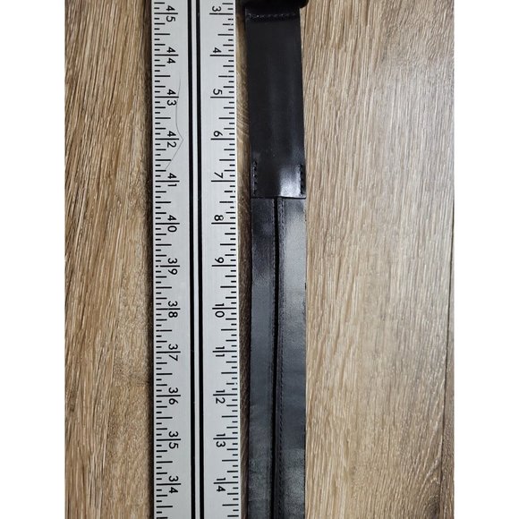 Maggio & Rossetto Black Leather Men's 42 Casual Belt Silver Buckle 1.5" Width - Picture 3 of 11